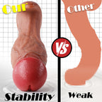HX Realistic Liquid Silicone Dildo with Curved Shaft & Wide Base