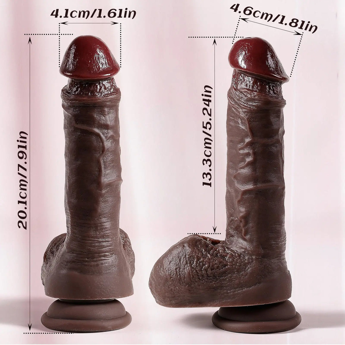 7.9-Inch Black Realistic Dildo with Suction Cup Base dildo picture