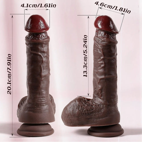 7.9-Inch Black Realistic Dildo with Suction Cup Base dildo picture